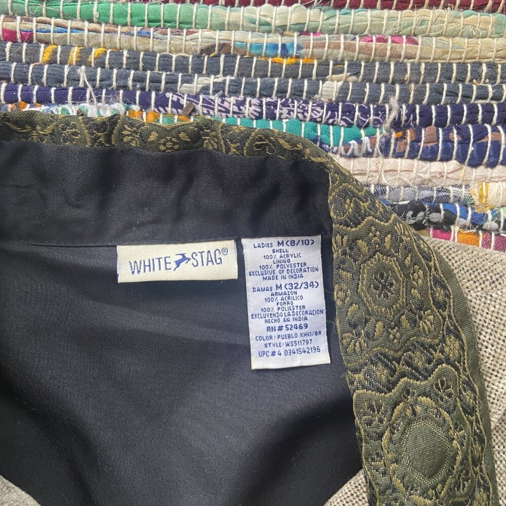 Vintage White Stag Button Up Patchwork Jacket. Br… - image 3